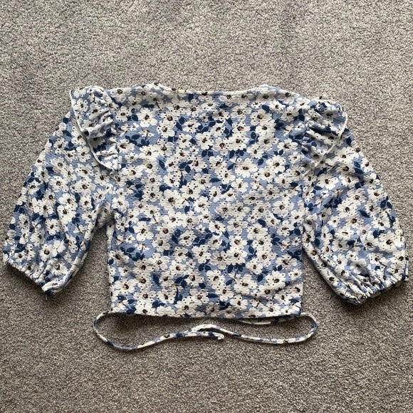 Topshop Floral Ruched Crop - Picture 8 of 13
